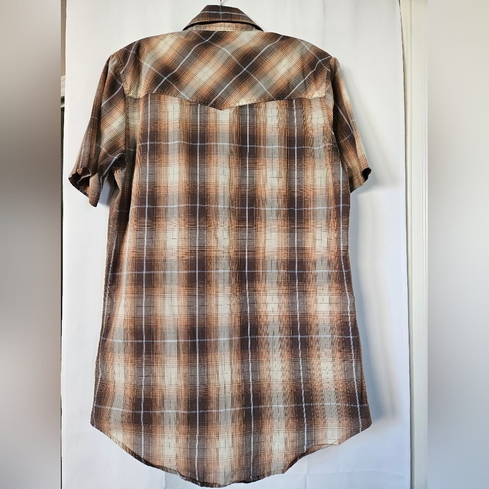 High Noon pearl snap Plaid short sleeve shirt‎ size small - Picture 3 of 5